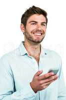 Handsome man using smartphone