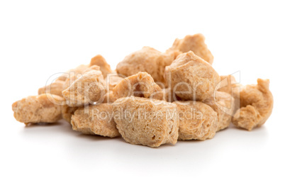 Soya chunks on white