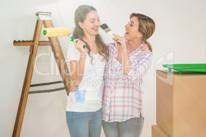 Mother and daughter having fun