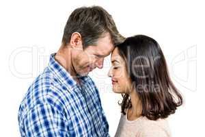 Close-up of romantic couple standing face to face