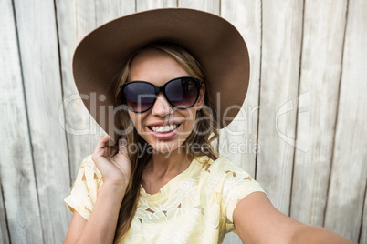 Young smiling women with glasses