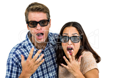 Portrait of shocked couple