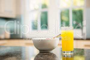 Breakfast on kitchen counter