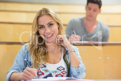 Smiling student looking at camera