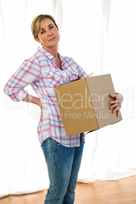 Woman holding a box