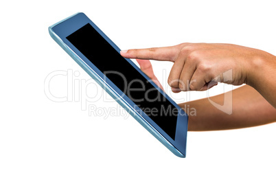 Cropped hands using digital tablet
