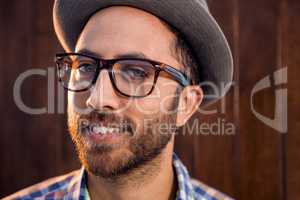 Portrait of creative male professional with eye glasses in offic