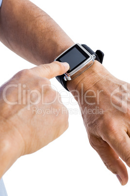 Close up of a smartwatch on a wrist