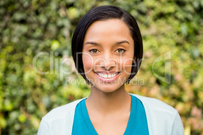 Portrait of a smiling brunette