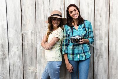 Two young woman posing