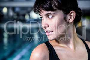 Portrait of a woman swimmer looking away