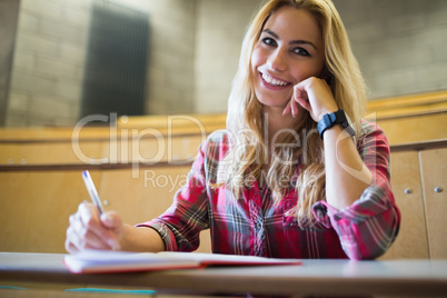 Smiling student posing for camera