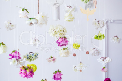 Beautiful background with colorful flowers. The idea for postcards