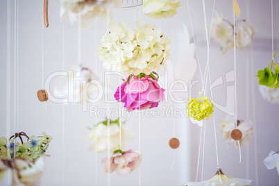 Beautiful background with colorful flowers. The idea for postcards