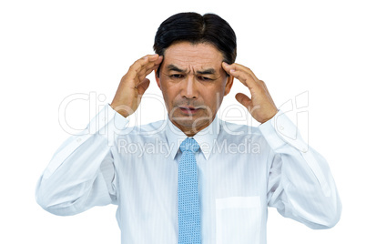 Businessman with severe headache