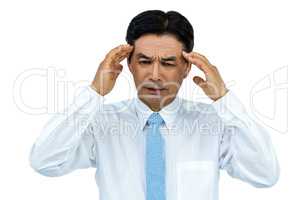 Businessman with severe headache