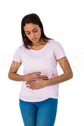 Girl having a stomach pain