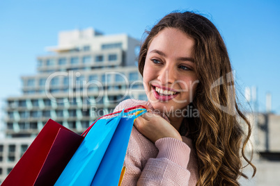 Young girl make some shopping