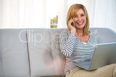 Woman calling someone Woman calling someone