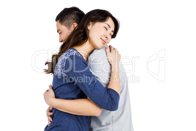 Happy couple embracing