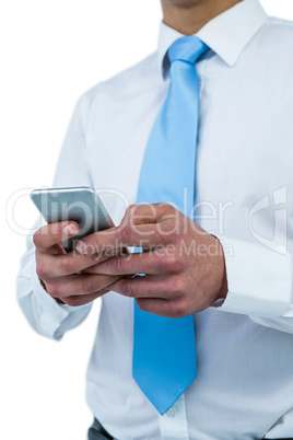 Businessman using his phone