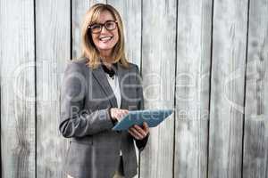 Woman using her tablet