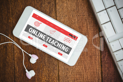 Composite image of online teaching interface