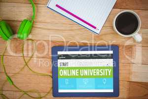 Composite image of online university interface