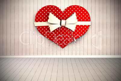 Composite image of heart shaped box of candy