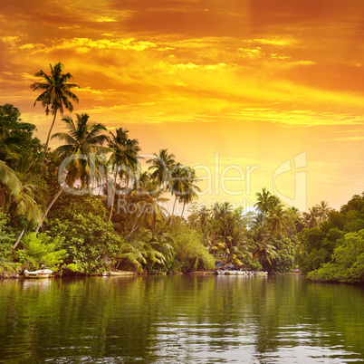 Sunrise in picturesque lagoon