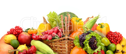 composition of fruits and vegetables in basket