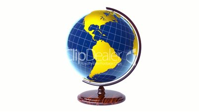 Colorful model of Earth globe rotating, loop
