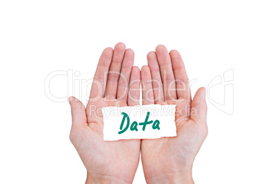 Composite image of hands presenting