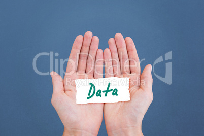 Composite image of hands presenting