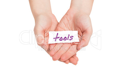 Composite image of hands presenting