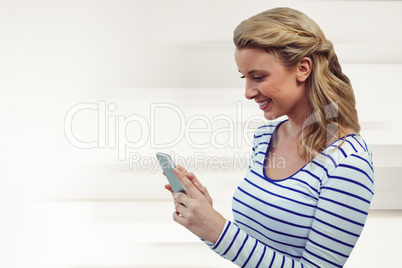 Composite image of pretty girl with phone