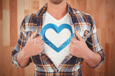 Composite image of blue heart