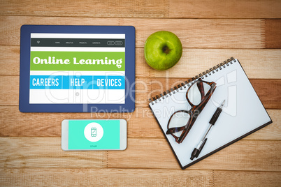 Composite image of online learning interface