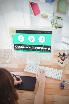 Composite image of distance learning interface