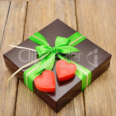 gift box and hearts