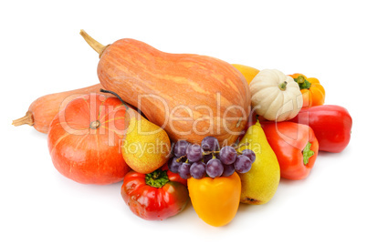 fruits and vegetables isolated on white background