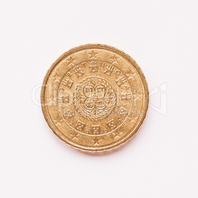 Portuguese 10 cent coin vintage