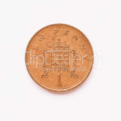 UK 1 penny coin vintage