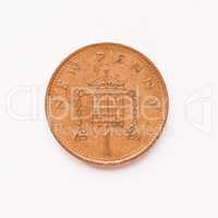 UK 1 penny coin vintage