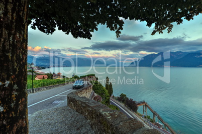 Road in Lavaux region, Vaud, Switzerland