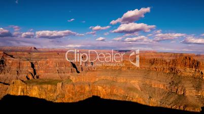 Wide angle view over Grand Canyon time lapse