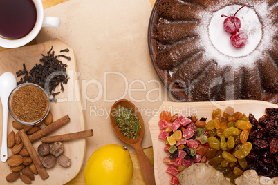 Ingredients for the festive pudding