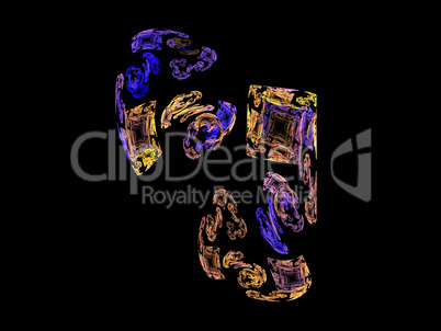 image of one Digital Fractal on Black Color image of one Digital Fractal on Black Color