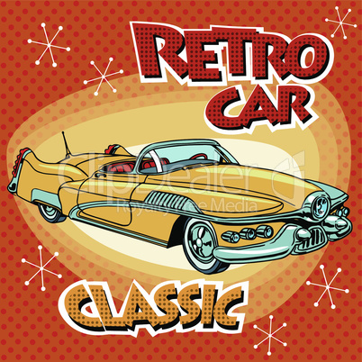 Retro car classic abstract model