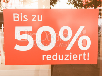 Sales discount sign vintage Sales discount sign vintage